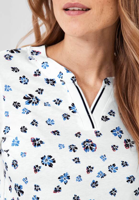 Damen CECIL - Vanilla mit CECIL Online-Shop Blumenprint White T-Shirt |