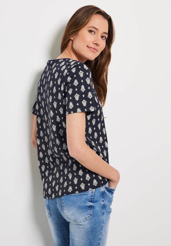 Shirt Basic | Damen Online-Shop Print CECIL - CECIL Blue Deep