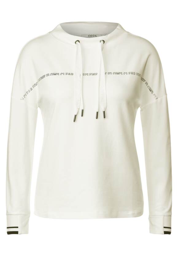 - Damen CECIL CECIL Online-Shop Langarmshirt White | Wording Vanilla