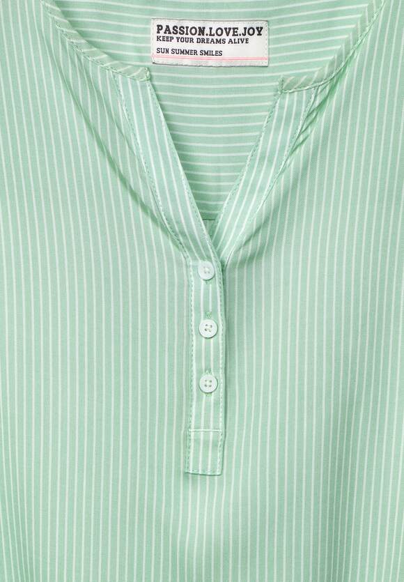 Ein toller Ausverkauf ist im Gange! CECIL Bluse mit CECIL Fresh Ärmel - Turn-Up Online-Shop Salvia Damen | Green