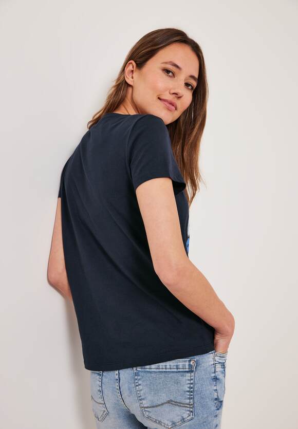 - | CECIL Fotoprint mit CECIL Deep T-Shirt Damen Blue Online-Shop