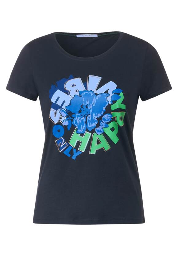 CECIL T-Shirt mit Damen - Fotoprint Deep | CECIL Online-Shop Blue