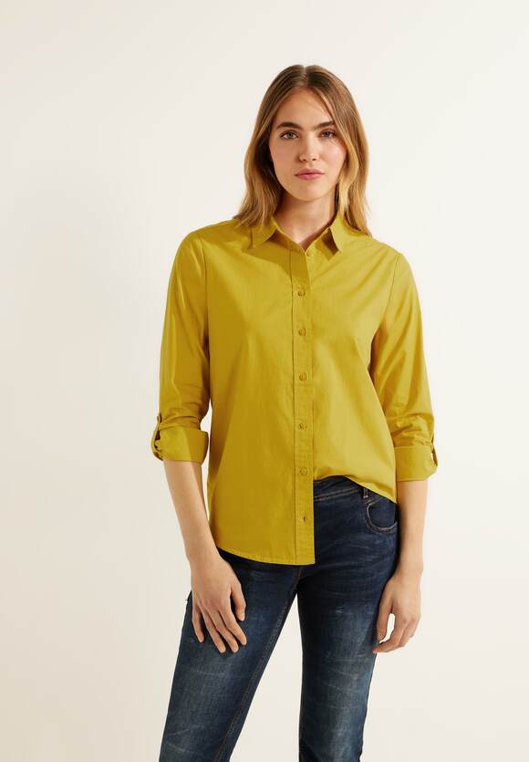 CECIL Unifarbene Baumwollbluse Damen - Golden Yellow | CECIL Online-Shop | Jeanskleider