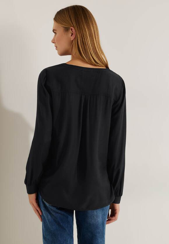 mit - CECIL Online-Shop Black Bluse Damen | dekorativem CECIL Kragen