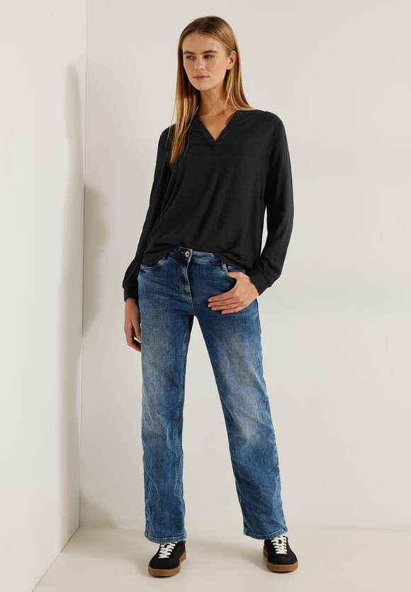 CECIL Bluse mit dekorativem Kragen Damen - Black | CECIL Online-Shop