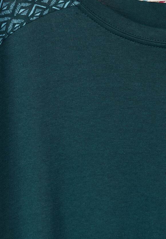 Shirt Green CECIL Online-Shop - Damen Deep | CECIL Lake Schulterprint mit