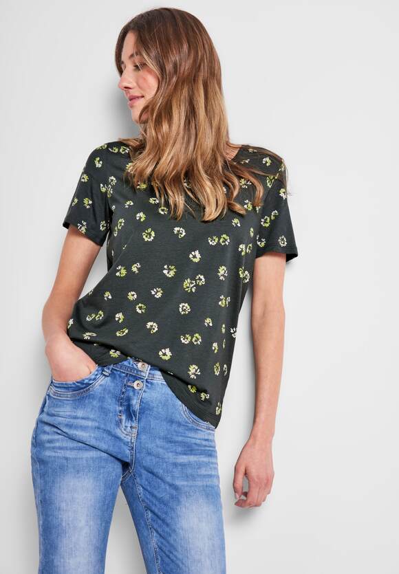 CECIL T-Shirt mit Minimalmuster CECIL - Anisa Style Damen | Khaki Easy Online-Shop 