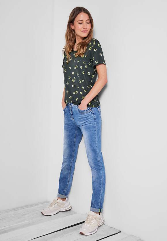 CECIL T-Shirt mit Minimalmuster Damen Online-Shop Style CECIL - | Easy Khaki Anisa 