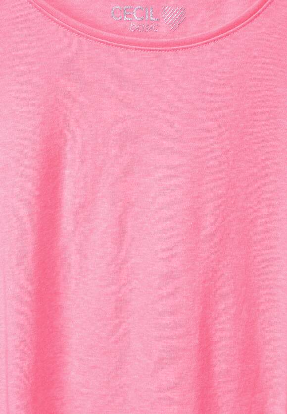 CECIL Lena - | Online-Shop Unifarbe Pink CECIL in Style - Soft T-Shirt Damen