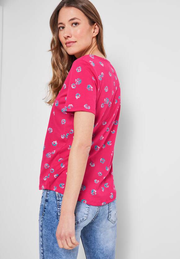 - | Style Anisa Damen Online-Shop Pink Minimalmuster mit Fresh T-Shirt CECIL - CECIL