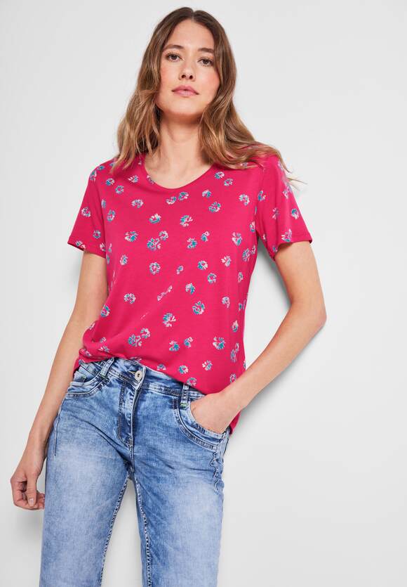 CECIL T-Shirt mit Minimalmuster Damen - Style Anisa - Fresh Pink | CECIL  Online-Shop