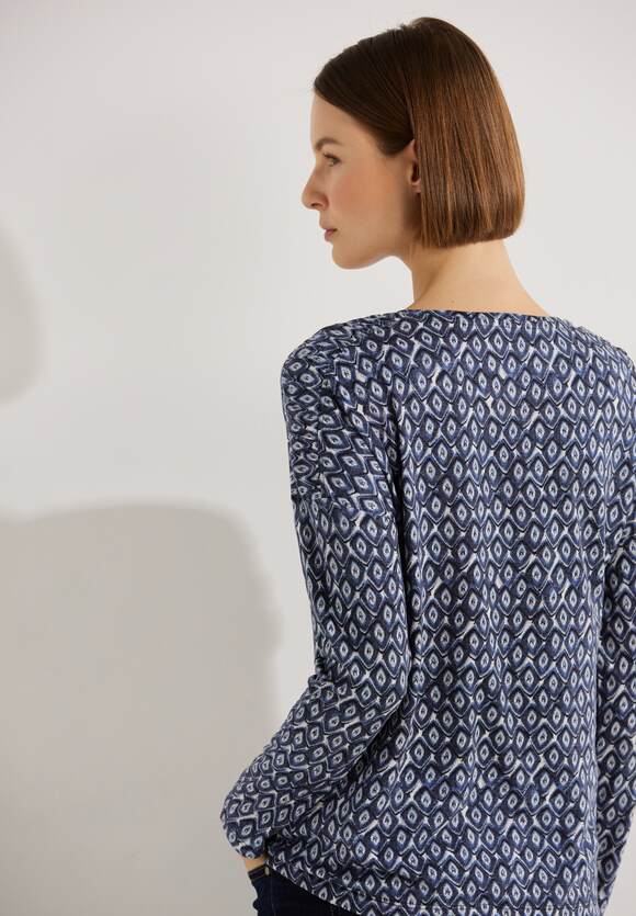 CECIL Night mit Damen Minimalprint Sky Online-Shop CECIL Shirt - | Blue