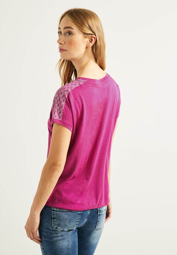 Online-Shop mit | CECIL Cool Pink CECIL Schulterprint Damen Shirt -