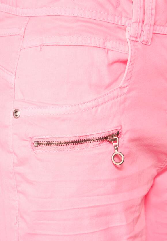 Style mit Soft - Damen Pink - | Fit Neon Online-Shop Scarlett Zippern Casual CECIL CECIL Hose