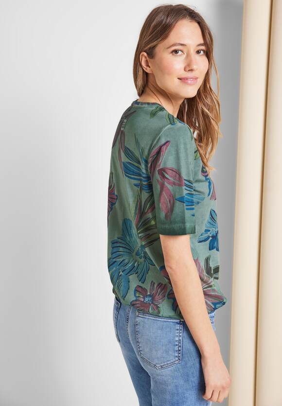 CECIL T-Shirt mit | Blumenprint CECIL Khaki Damen - Easy Online-Shop