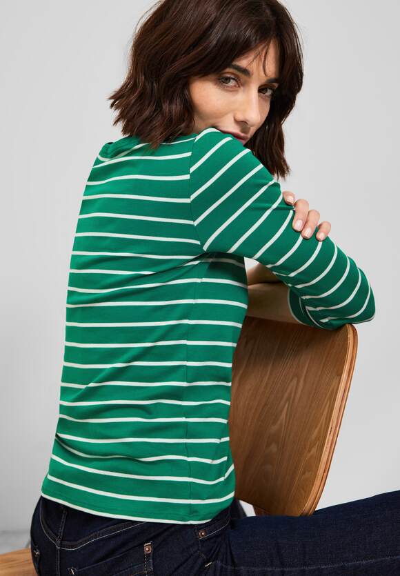 Shirt mit Online-Shop CECIL CECIL Damen Streifenmuster - Green | Luscious