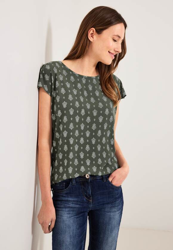 CECIL Bluse mit Minimalprint Damen - Sporty Khaki | CECIL Online-Shop | Blusenshirts