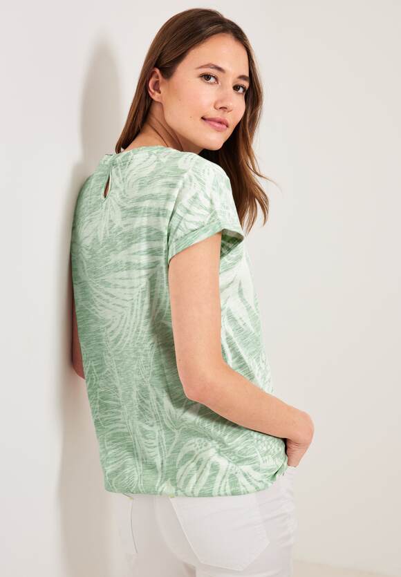 CECIL Online-Shop mit Blätterprint Green Fresh Damen T-Shirt | Salvia - CECIL