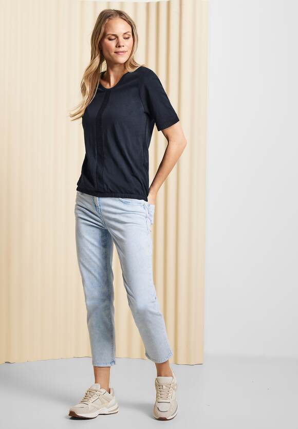 CECIL T-Shirt Blue CECIL | Online-Shop - mit Damen Spitzeneinsätzen Deep