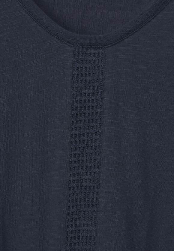 CECIL T-Shirt mit Spitzeneinsätzen Damen - Deep Blue | CECIL Online-Shop