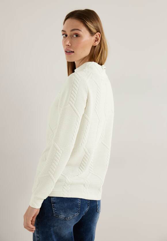 CECIL - White Damen Online-Shop mit Vanilla CECIL Shirt | Stehkragen