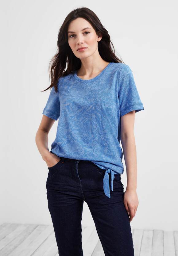 CECIL Burn Out T-Shirt Marina Blue | CECIL Damen - Online-Shop