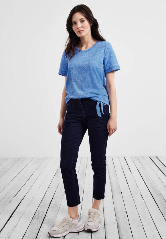 CECIL Burn Out | Damen - T-Shirt CECIL Blue Online-Shop Marina