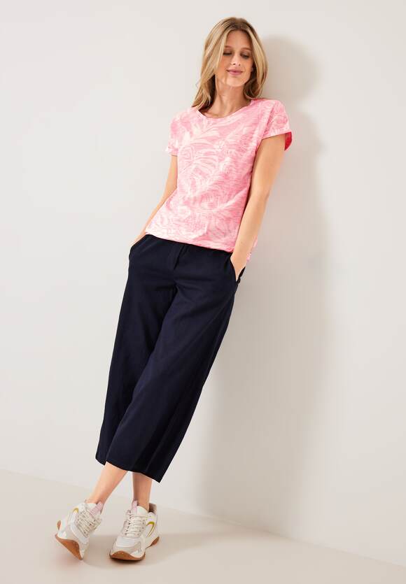 CECIL T-Shirt Pink Blätterprint mit | - CECIL Soft Online-Shop Damen