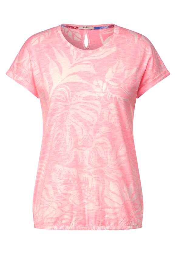 - Online-Shop Damen mit Blätterprint T-Shirt CECIL | Pink CECIL Soft