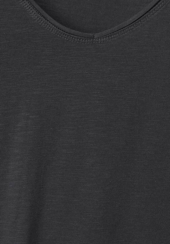 CECIL Basic T-shirt in effen Dames Carbon kleur Grey Online-Shop - CECIL 