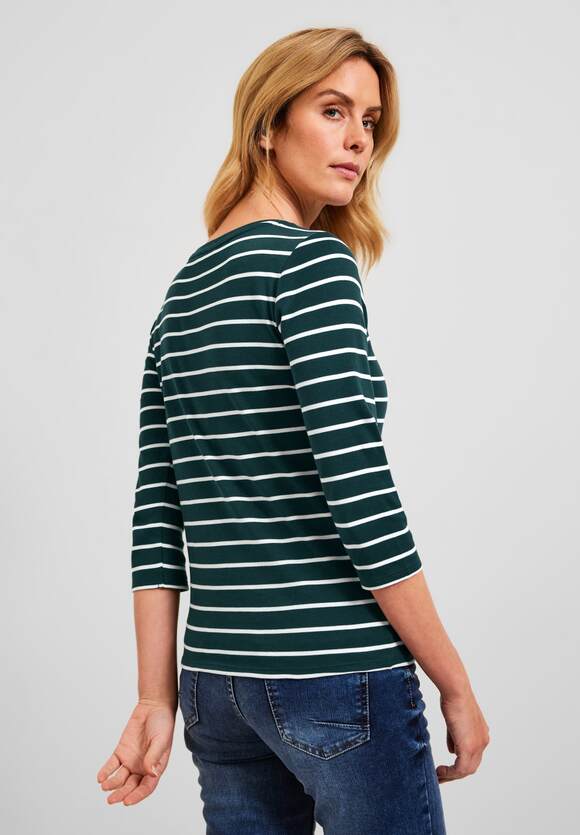 Shirt Damen Online-Shop CECIL Green mit | CECIL Cypress Streifenmuster -