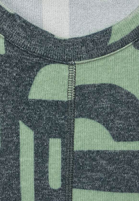 CECIL Shirt mit Letter Print Damen - Deep Lake Green Melange | CECIL  Online-Shop