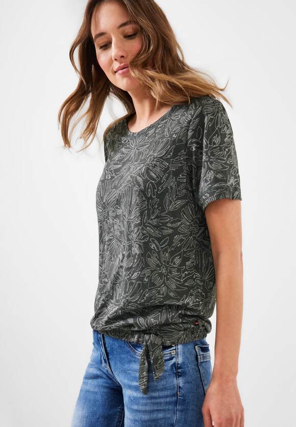 CECIL Easy Burn T-Shirt CECIL Online-Shop Out Damen Khaki | -