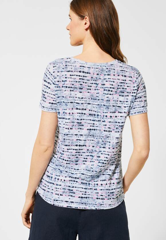 Cecil T Shirt Mit Muster Deep Blue Cecil Online Shop