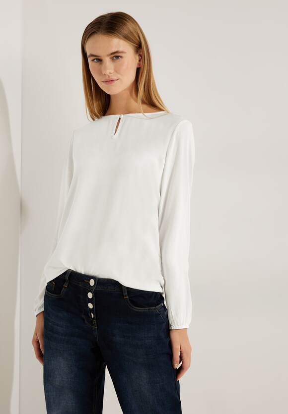 CECIL Materialmix Bluse Damen - CECIL White | Vanilla Online-Shop