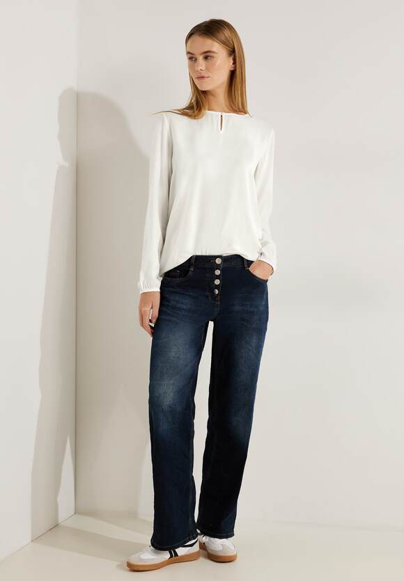 CECIL Materialmix Bluse Damen White Vanilla | Online-Shop - CECIL