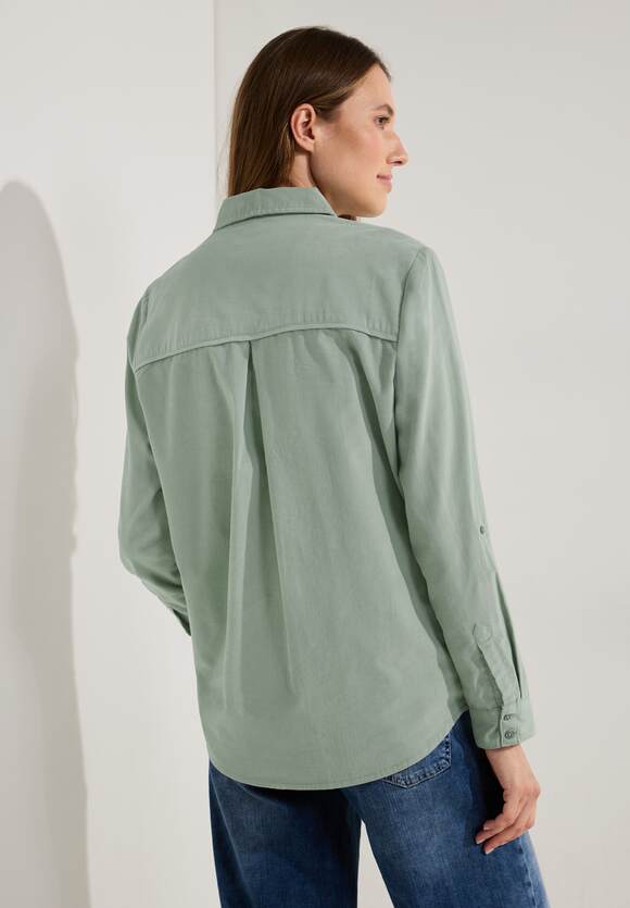CECIL Cordbluse mit Hemdkragen Damen - Clear Sage Green | CECIL Online-Shop