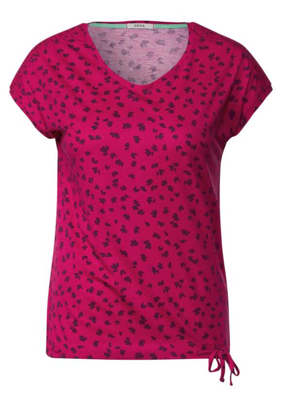 Damen CECIL | Radiant Pink CECIL Online-Shop Smokdetails mit - T-Shirt