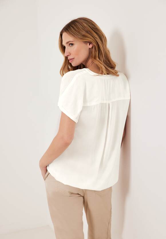 CECIL Bluse mit Elastiksaum Damen - CECIL Vanilla Online-Shop | White