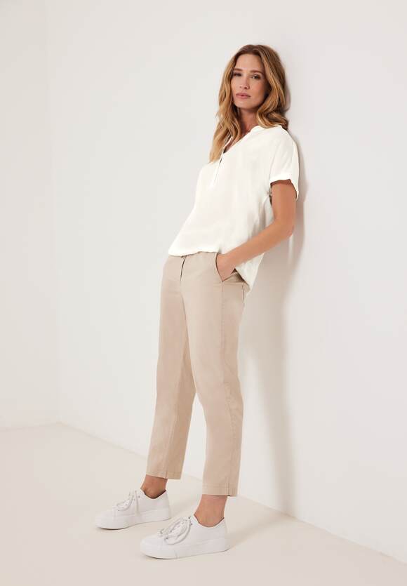 Damen Bluse Online-Shop - Elastiksaum mit | CECIL CECIL White Vanilla