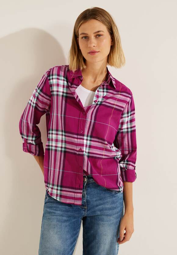 [Super günstig und kostenloser Versand!] CECIL Hemdbluse mit Karomuster CECIL Damen - Pink Cool Online-Shop 