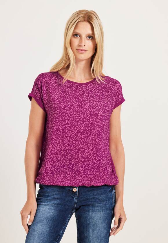CECIL Materialmix T-Shirt Damen - Cool Pink | CECIL Online-Shop