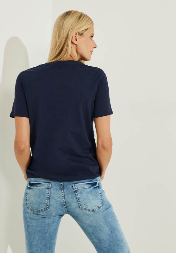 CECIL Shirt in Unifarbe Damen CECIL | Night - Blue Online-Shop Sky