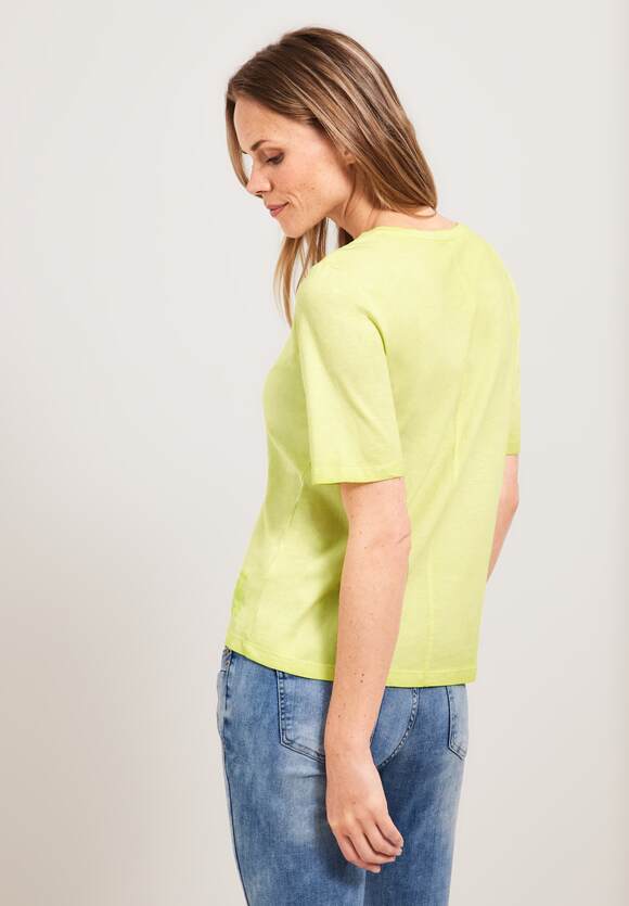 T-Shirt Damen Washed CECIL Yellow Limelight | Online-Shop - CECIL in Optik