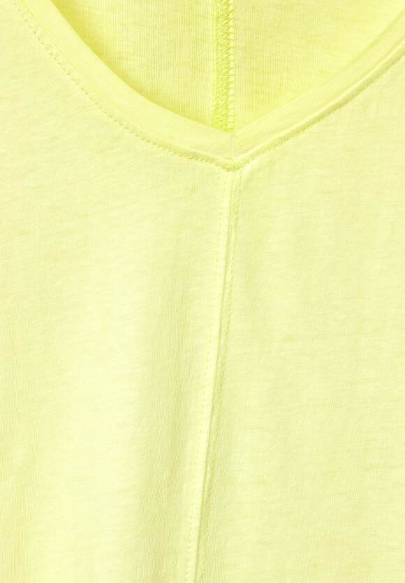 CECIL T-Shirt in Washed Optik | Yellow Limelight - Online-Shop Damen CECIL