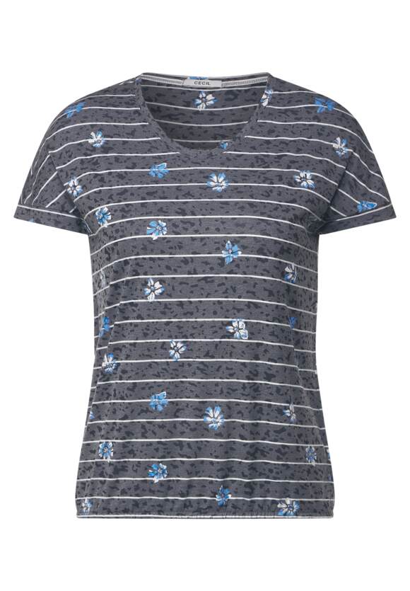 CECIL Burn Out T-Shirt mit Print Damen - Burn Out Deep Blue | CECIL  Online-Shop | V-Shirts