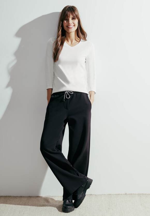 CECIL Langarmshirt Basic Damen | Vanilla White - Online-Shop CECIL