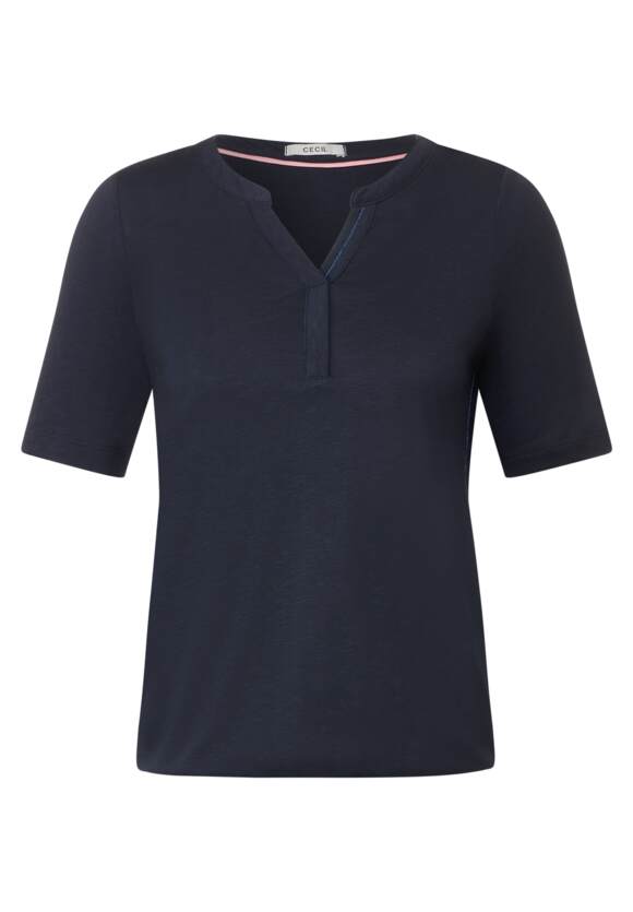 CECIL T-Shirt mit Elastiksaum Damen - Deep Blue | CECIL Online-Shop