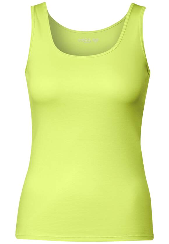 CECIL Top in Limelight kleur effen CECIL Linda - | Dames Yellow Style - Online-Shop