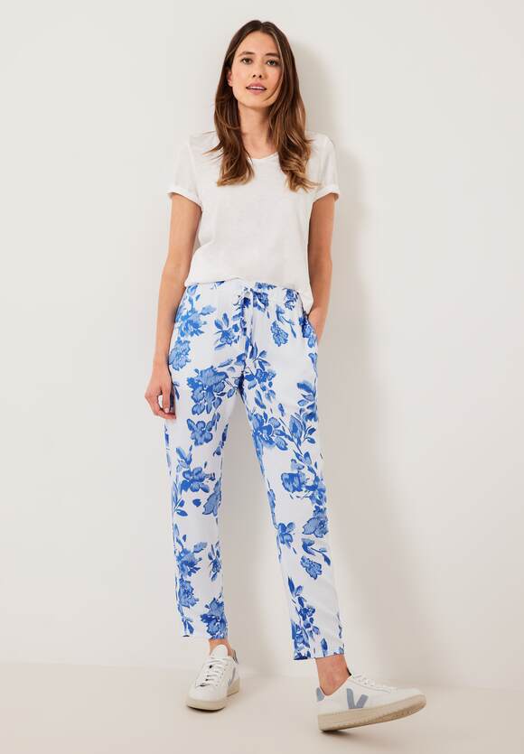 Chelsea White Online-Shop CECIL Style Damen Hose mit Loose Fit CECIL Print - Vanilla - |